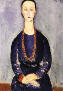 Amedeo Modigliani Woman with Red Necklace painting